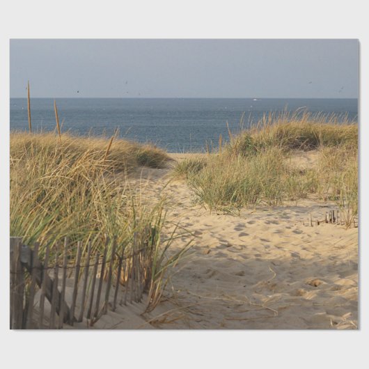 Strandzaun in den Sanddünen Geschenkpapier (Flach)