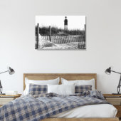 Strandzäune und Leuchtturm Leinwanddruck (Insitu (Schlafzimmer))