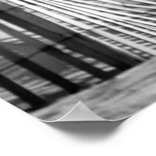 Strandzäune und Leuchtturm Poster (Ecke)