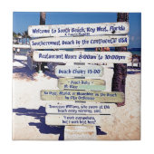 Strandzeichen Key West Florida Fliese (Vorderseite)