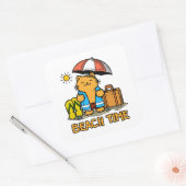 Strandzeit 1 quadratischer aufkleber (Umschlag)