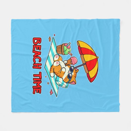 Strandzeit 3 fleecedecke (Vorderseite (Horizontal))