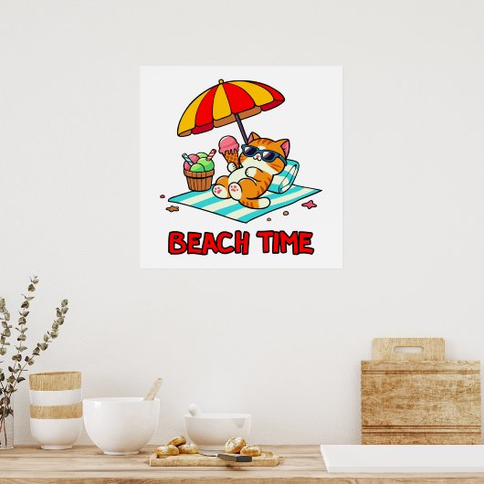 Strandzeit 3 poster (Küche)