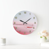 Strandzeit! , entspannender schöner Strand Große Wanduhr (Zuhause)