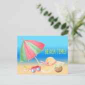 Strandzeit! Postkarte (Stehend Vorderseite)