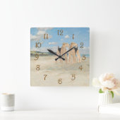 Strandzeit Quadratische Wanduhr (Zuhause)