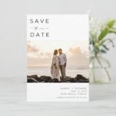 Strandziel Elegantes Foto Hochzeit Save The Date (Stehend Vorderseite)
