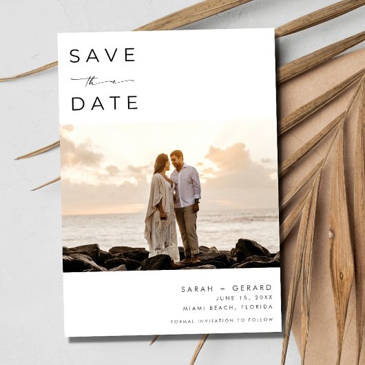 Strandziel Elegantes Foto Hochzeit Save The Date