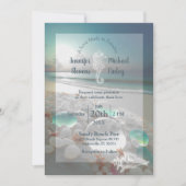 Strandziel Hochzeitsfeier mit Elegantes Meer Einladung (Vorderseite)