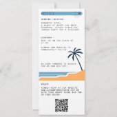 Strandziel Moderne Hochzeit des tropischen Fotos Einladung (Rückseite)