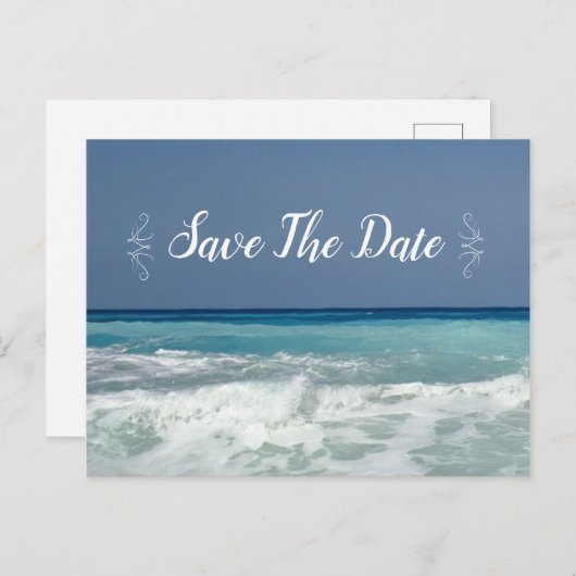 Strandziel Moderne Save the Date Postkarten (Vorne/Hinten)