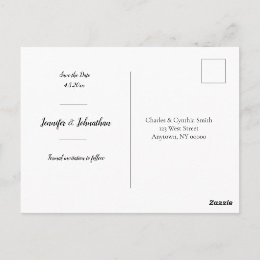 Strandziel Moderne Save the Date Postkarten (Rückseite)