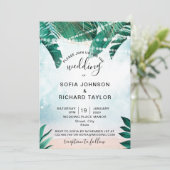 Strandziel tropisches sommerliches Wasser Einladung (Stehend Vorderseite)