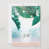 Strandziel tropisches sommerliches Wasser Einladung (Rückseite)