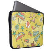 Strandzubehör. nahtloses Muster Laptopschutzhülle (Vorne Rechts)