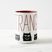 "STRANGE" 5 SCHWARZE KATZEN, KAFFEE-TASSE TASSE (Zentrum)