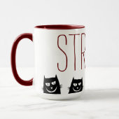 "STRANGE" 5 SCHWARZE KATZEN, KAFFEE-TASSE TASSE (Links)