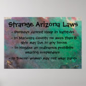Strange Arizona Laws Poster (Vorne)