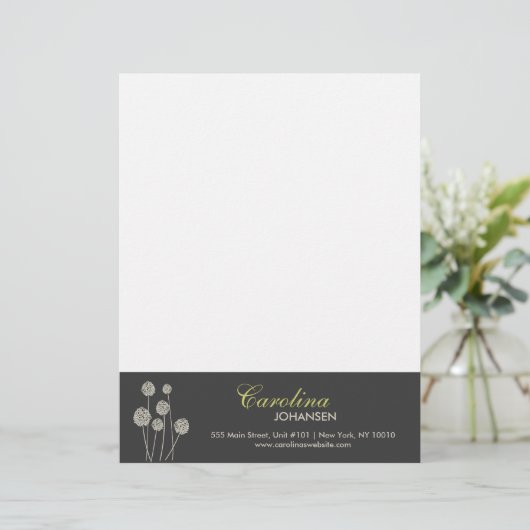 STRANGE BLUME TAN/Graubuchstaben Briefbogen (Stehend Vorderseite)