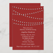 Stränge der Perlen auf rotem Brautparty Einladung (Vorne/Hinten)