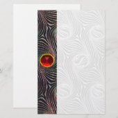 STRANGE KREISE,WIRBEL,Red Ruby Gemstone Briefpapier (Vorne/Hinten)