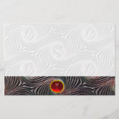 STRANGE KREISE,WIRBEL,Red Ruby Gemstone Briefpapier (Vorderseite)