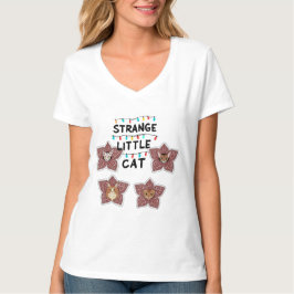 Strange Little Cat - Cute Cats in Flower Design T-Shirt