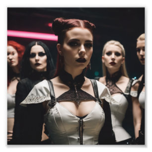 Strange Niedlich Goth Girls Staring Fotodruck