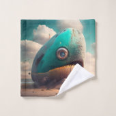 Strange Whale Badhandtuch Set (Waschlappen)