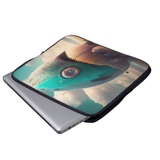 Strange Whale Laptopschutzhülle (Vorne Knopf)
