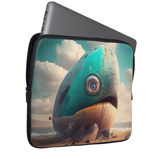 Strange Whale Laptopschutzhülle (Vorne Rechts)