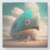 Strange Whale Steinuntersetzer (Vorderseite)