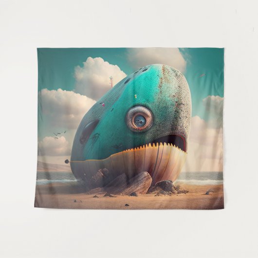 Strange Whale Wandteppich (Vorderseite (Horizontal))