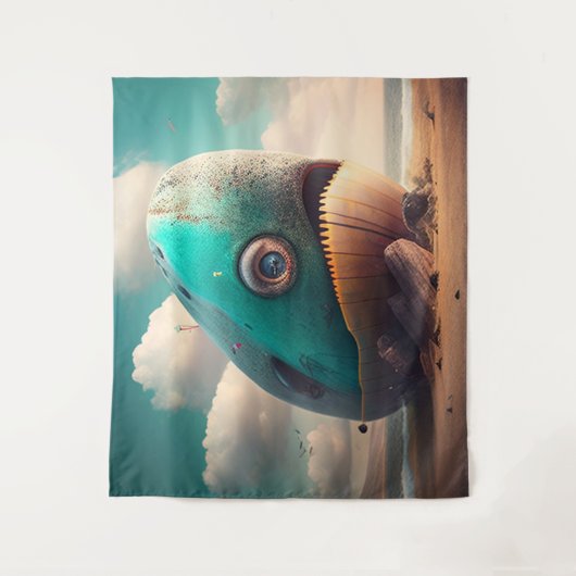 Strange Whale Wandteppich (Vorderseite)