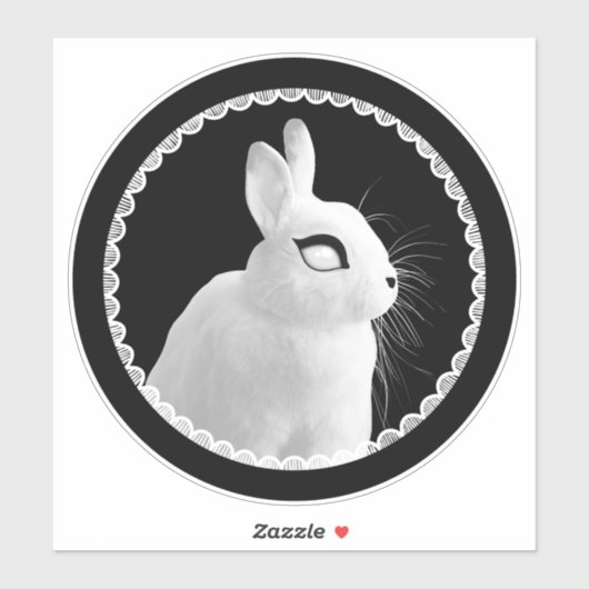 Strange White Bunny Kiss-Cut Vinyl Sticker (Blatt)