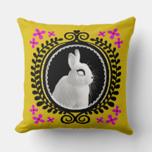 Strange White Bunny: Yellow, Magenta, Red, & Black