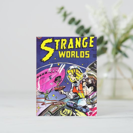 Strange Worlds Comic Book Postkarte (Stehend Vorderseite)