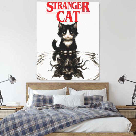 stranger cat leinwanddruck (Insitu (Schlafzimmer))