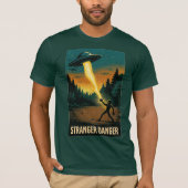 Stranger Danger – Retro Sci-Fi Forest Scene T-Shirt (Vorderseite)