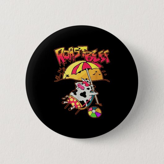 Stranger Dustin Liebe Roast Beef Beach Cow Tv Paro Button (Vorderseite)