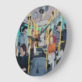 Stranger on the Bus Painting by Alfred Fox Große Wanduhr (Winkel)