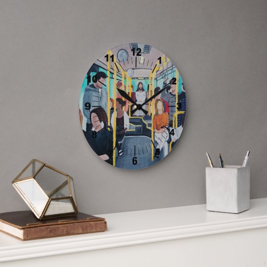 Stranger on the Bus Painting by Alfred Fox Große Wanduhr (Büro)