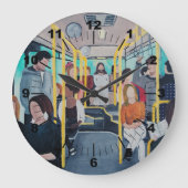 Stranger on the Bus Painting by Alfred Fox Große Wanduhr (Vorderseite)