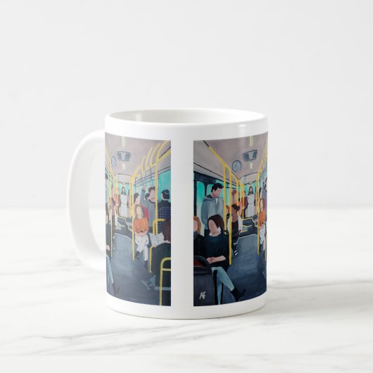 Stranger on the Bus Painting by Alfred Fox  Kaffeetasse (Vorderseite Links)