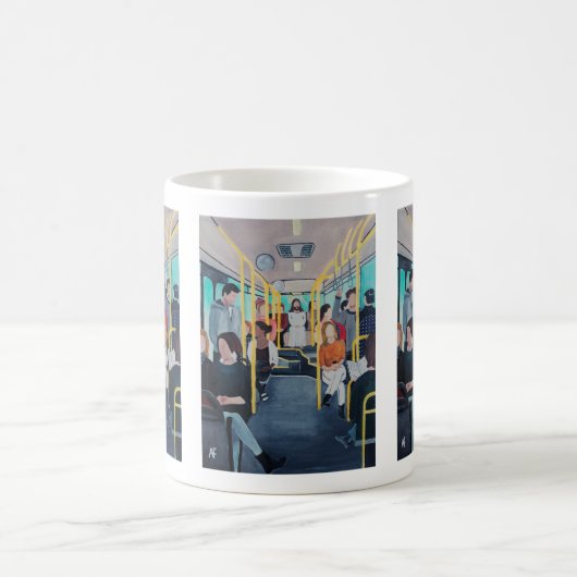 Stranger on the Bus Painting by Alfred Fox  Kaffeetasse (Mittel)