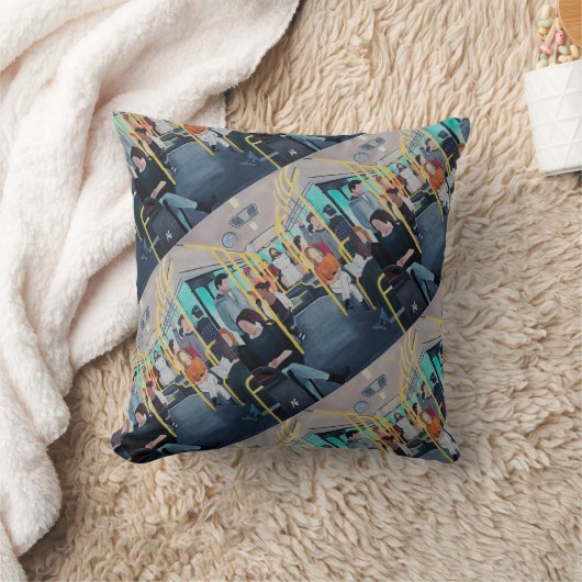 Stranger on the Bus Painting by Alfred Fox Kissen (Decke)