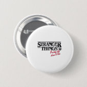 Stranger Things Friends Don't Lie Distressed Text Button (Vorne & Hinten)