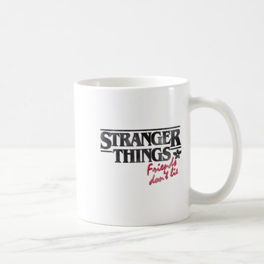 Stranger Things Friends Don't Lie Distressed Text  Kaffeetasse (Rechts)