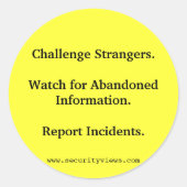 Strangers herausfordern. runder aufkleber (Vorderseite)