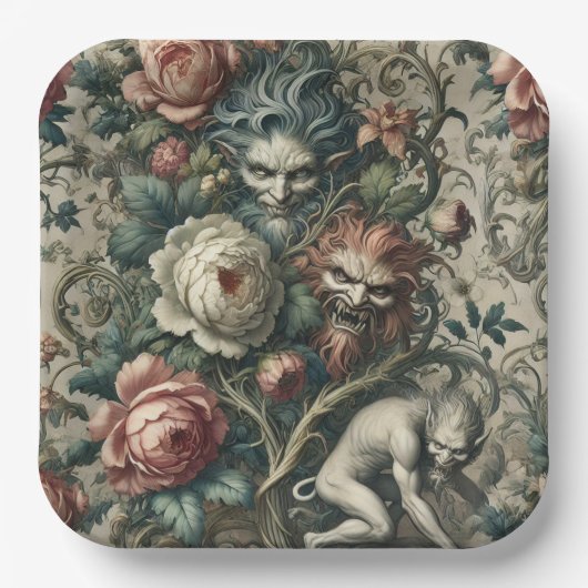 Strangers in the Park at Night – Gothic Victorian Pappteller (Vorderseite)